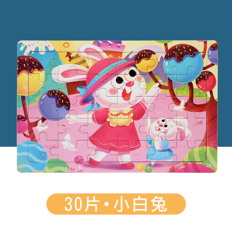 Kidsren'S Wooden 9-30--60-Piece Puzzle Kindergarten Baby Cartoon Fun Puzzle Early Education Educational Toy - Image 1